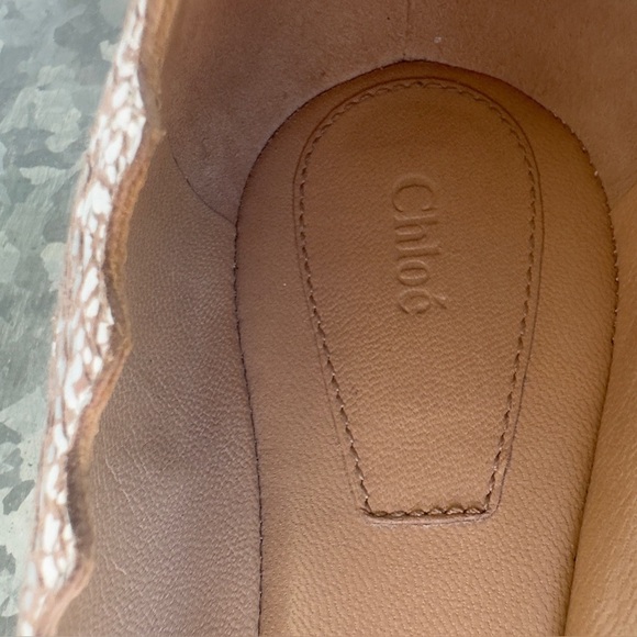 CHLOE Lauren Scalloped Ballerina Flats womens 11 nude / blush / silver metallic - Picture 5 of 13